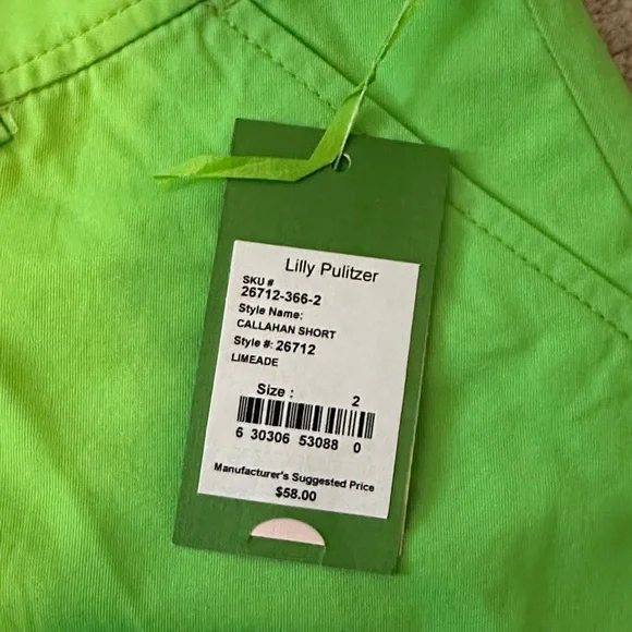 Lilly Pulitzer Vibrant Green Shorts - Picture 1 of 2
